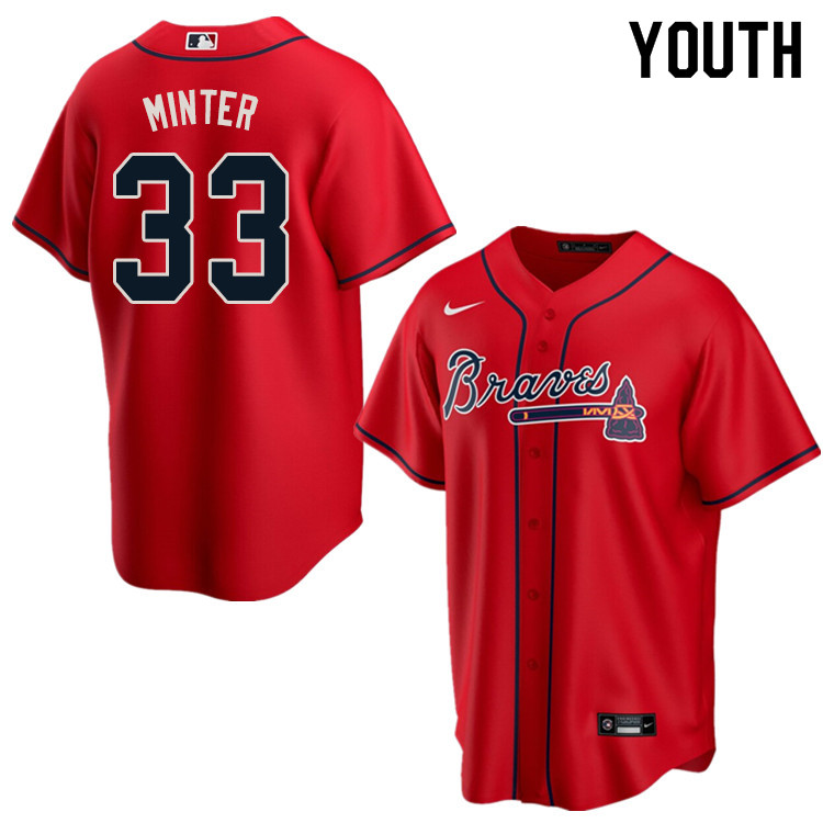 Nike Youth #33 A.J. Minter Atlanta Braves Baseball Jerseys Sale-Red